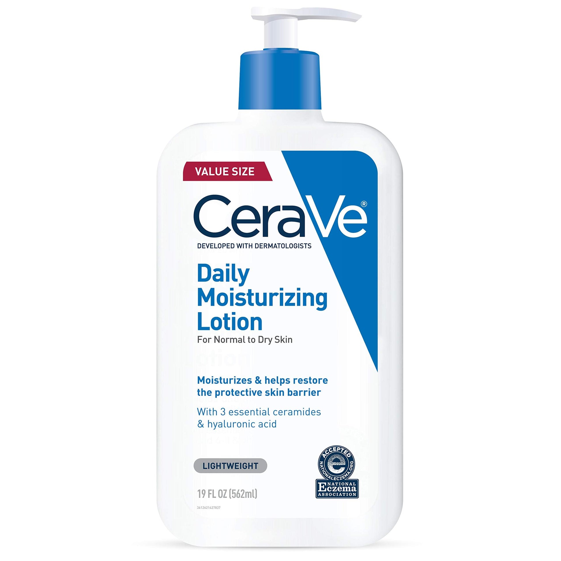 CeraVe - Loción hidratante para piel seca, loción corporal y facial con ácido hialurónico y ceramidas, sin fragancia ni aceite, 500 ml