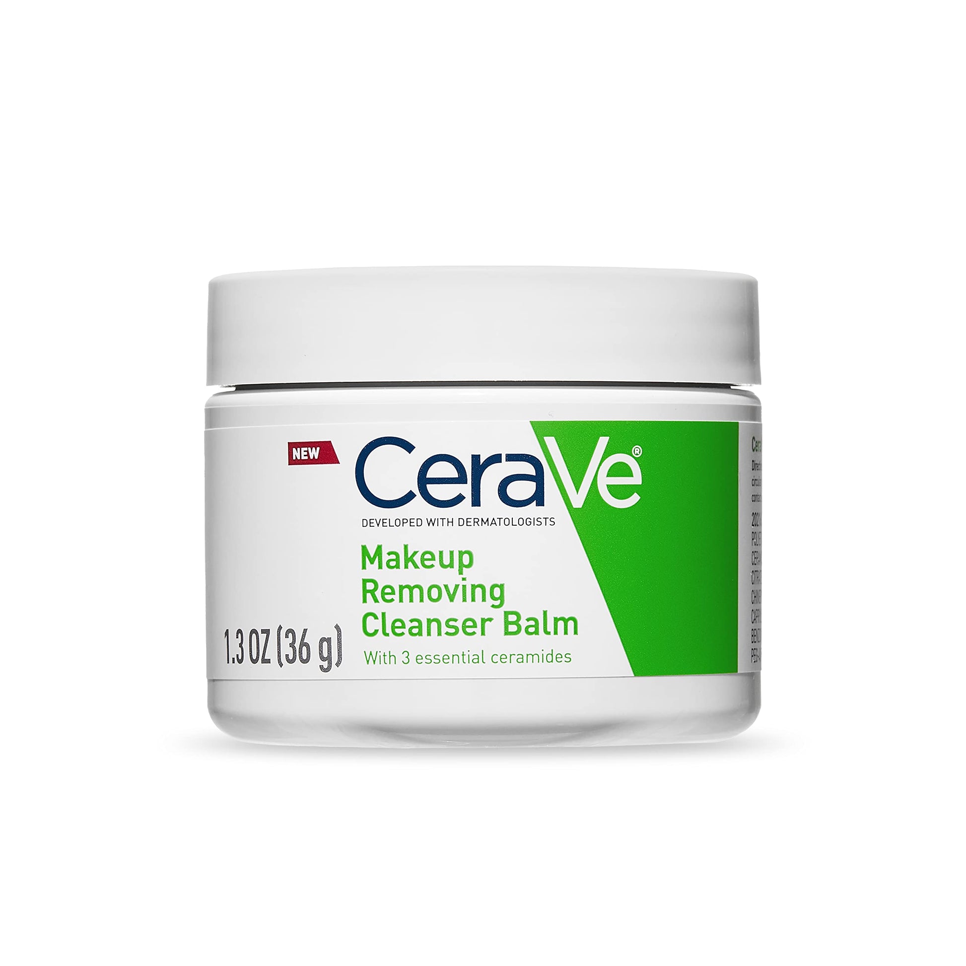 CeraVe - Bálsamo limpiador de maquillaje, removedor de maquillaje impermeable con ceramidas y aceite de jojoba a base de plantas para nutrir e hidratar, no comedogénico y sin fragancia, 1.3 onzas