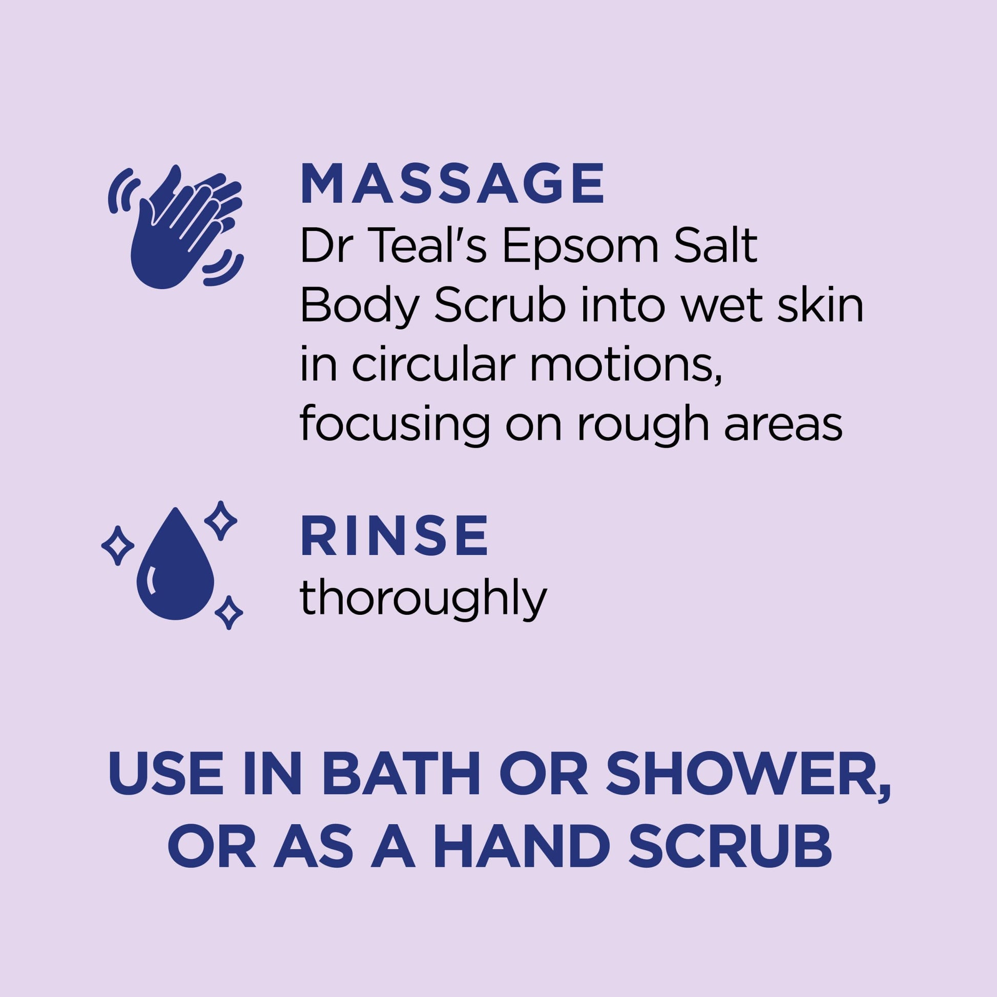 Dr Teal's - Exfoliante corporal de sal pura de Epsom, calma y duerme con aceites esenciales de lavanda, 16 onzas (paquete de 3)