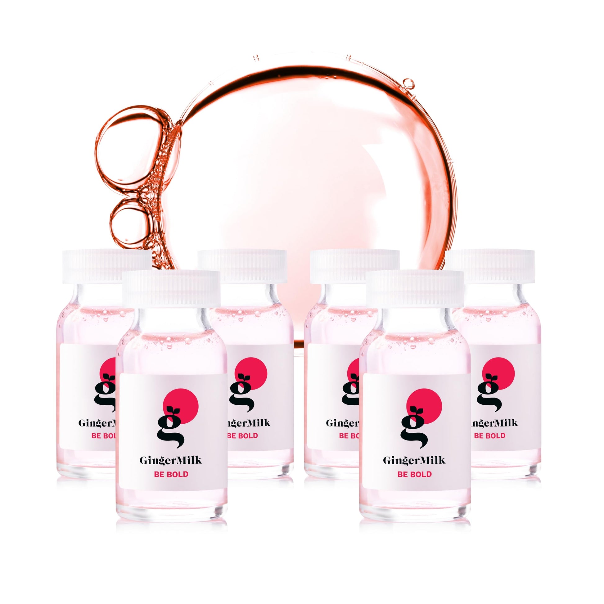 Ginger Milk - Ampolla de reparación del cabello con leche de jengibre con ácido hialurónico para tratamiento capilar dañado (paquete de 6 x 0.5 fl oz)