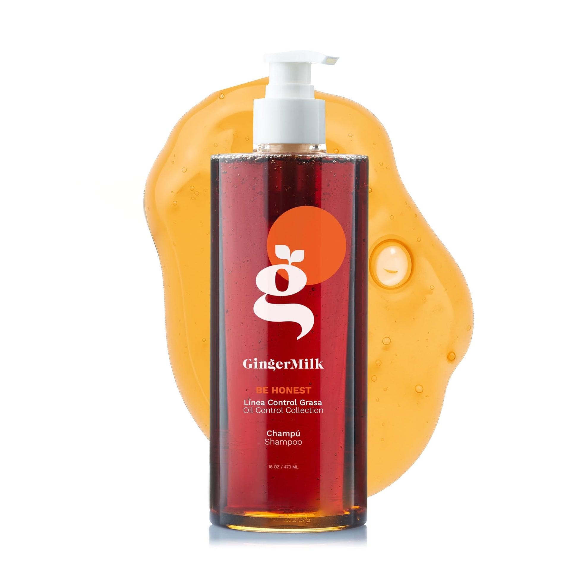 GINGER MILK - Shampoo de uso diario para todo tipo de cabello. Controla la caída del cabello y estimula el crecimiento del cabello con una potente fórmula a base de jengibre | 16oz | Be Honest