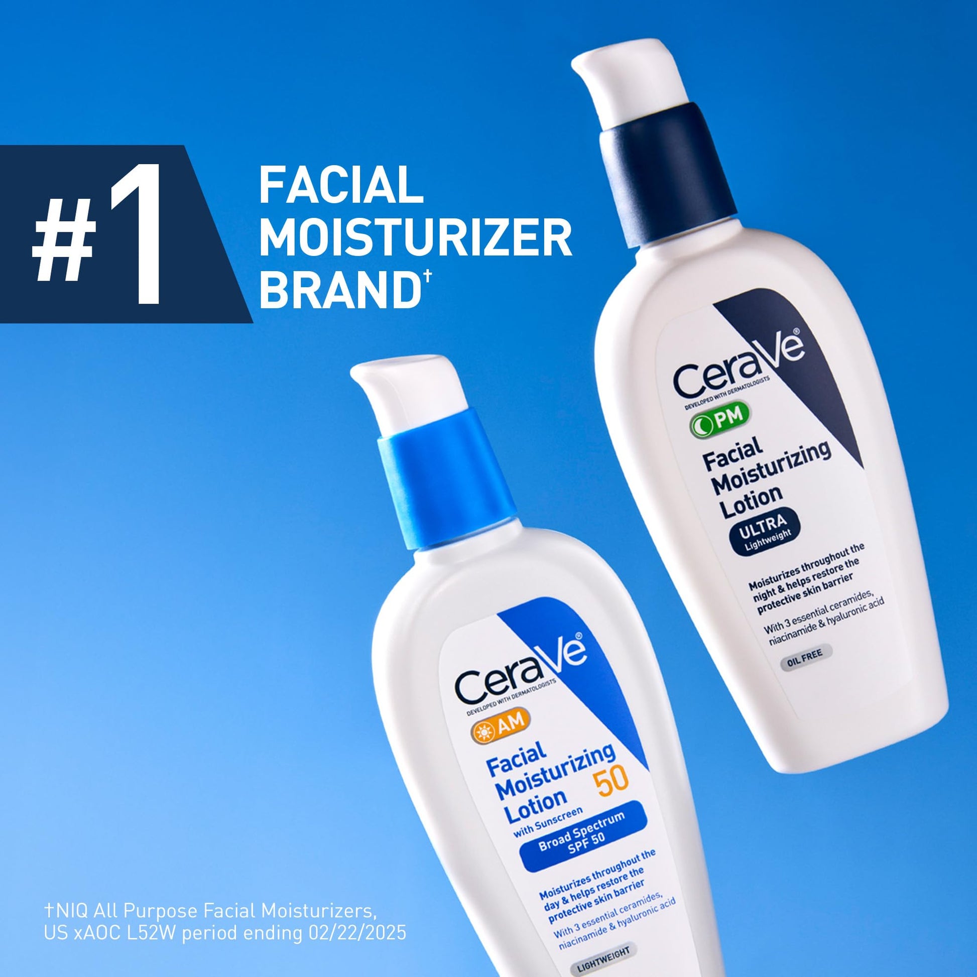 CeraVe - Loción hidratante facial PM Ultra ligero, PM