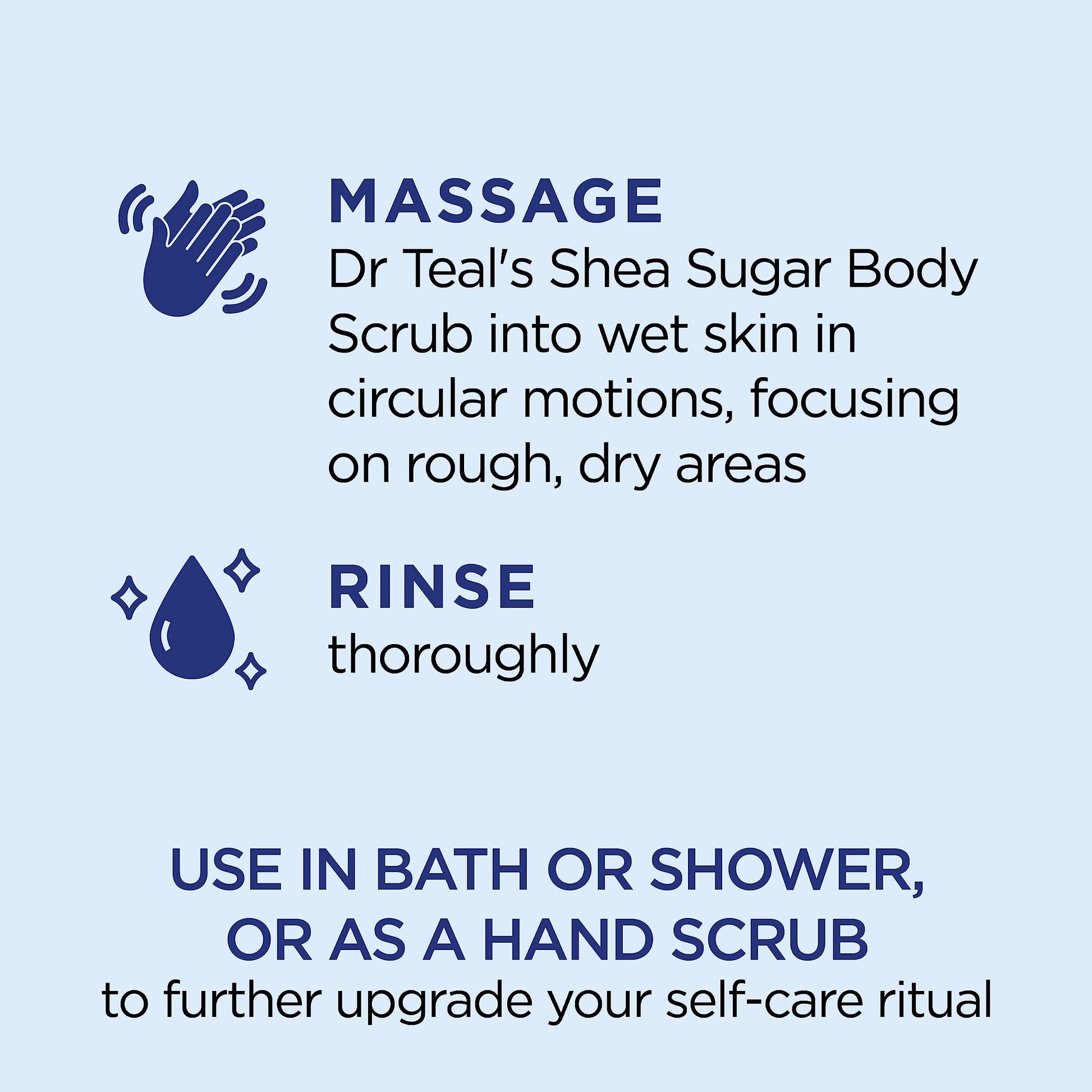 Dr Teal's - Exfoliante corporal de azúcar de karité, diurno/noche con vitamina C y mezcla para dormir, 19 onzas (paquete de 2)