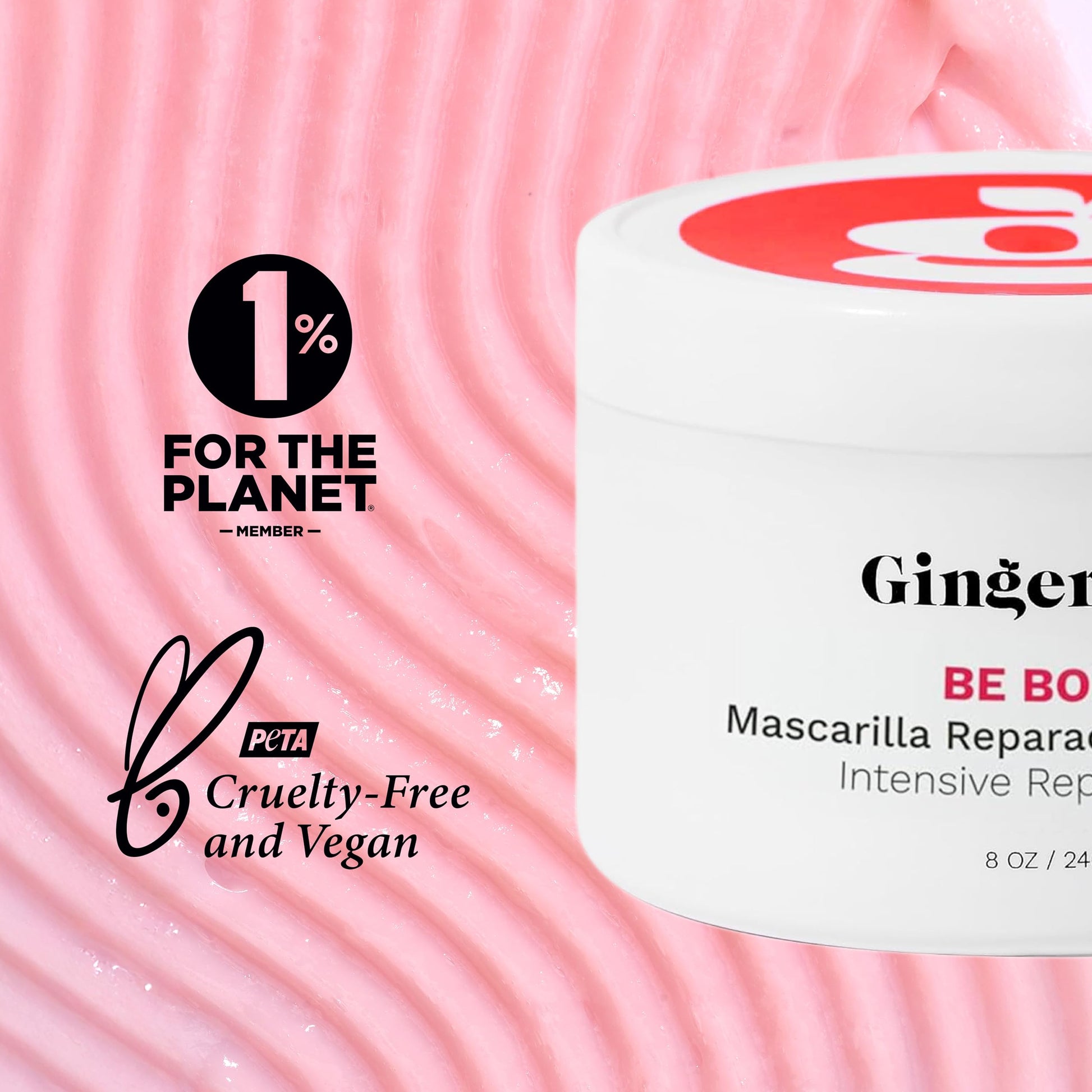 Ginger Milk - Mascarilla reparadora intensiva para cabello seco/dañado debido a la coloración, procesos químicos, herramientas de peinado caliente y secadores | BE BOLD (8 onzas)
