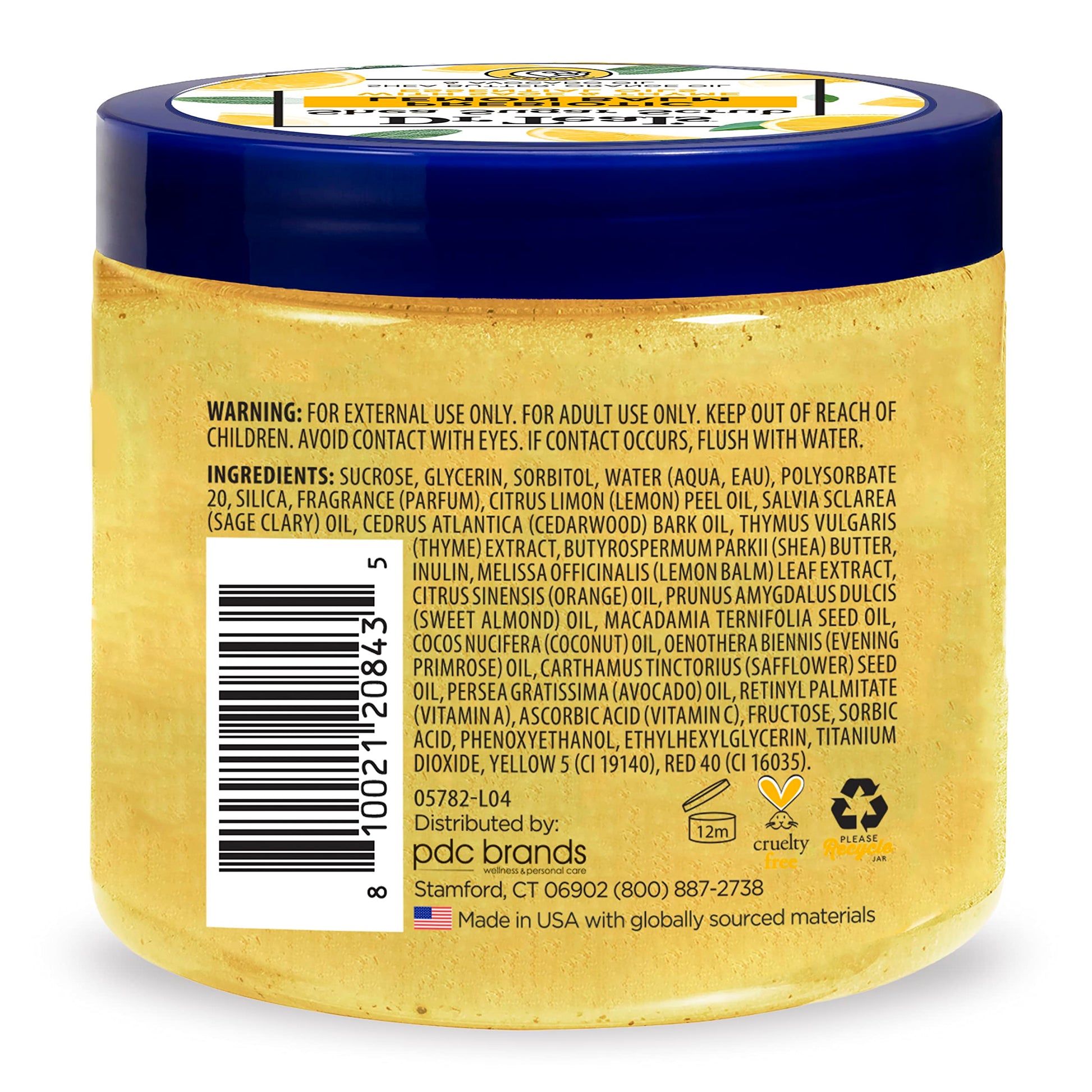 Dr Teal's - Exfoliante de azúcar de karité, bálsamo de limón prebiótico, 19 onzas (paquete de 3)