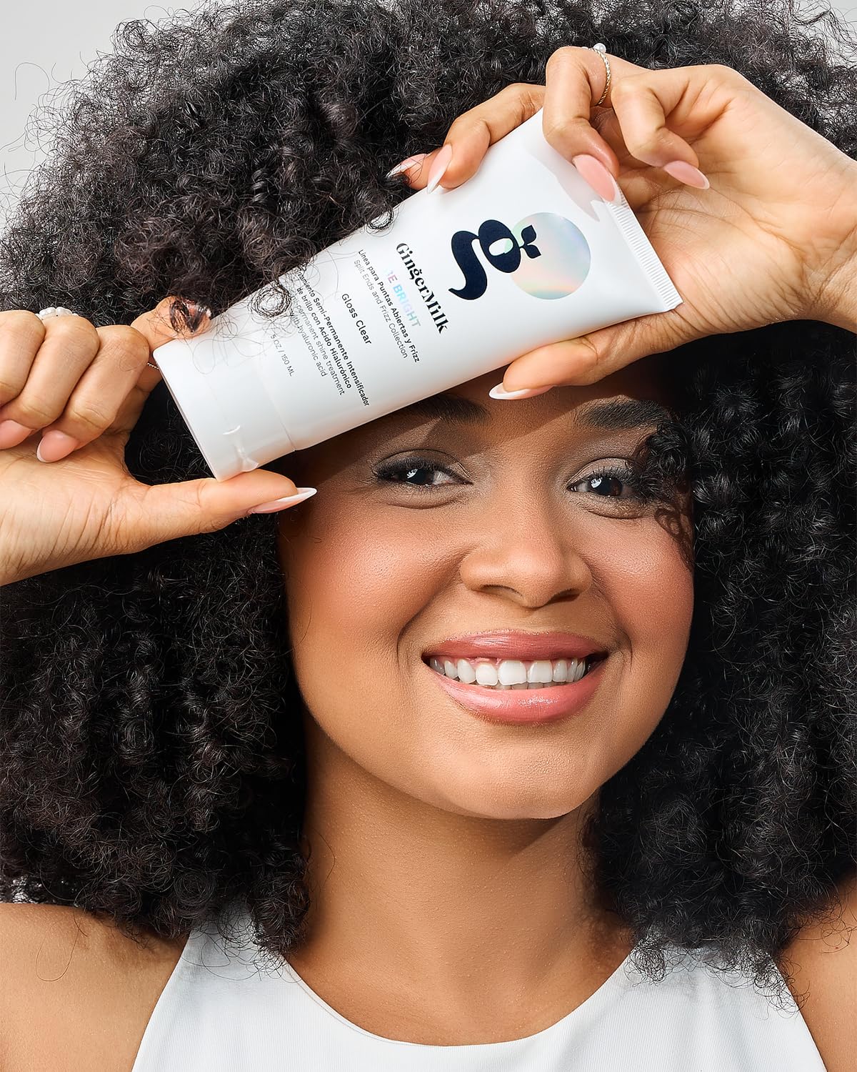 Ginger Milk - Brillo de cabello con tratamiento para mejorar el color y brillo claro con ácido hialurónico, color semipermanente para cabello opaco y seco sin sulfato, BE BRIGHT 5 fl oz, 5.1 fl oz