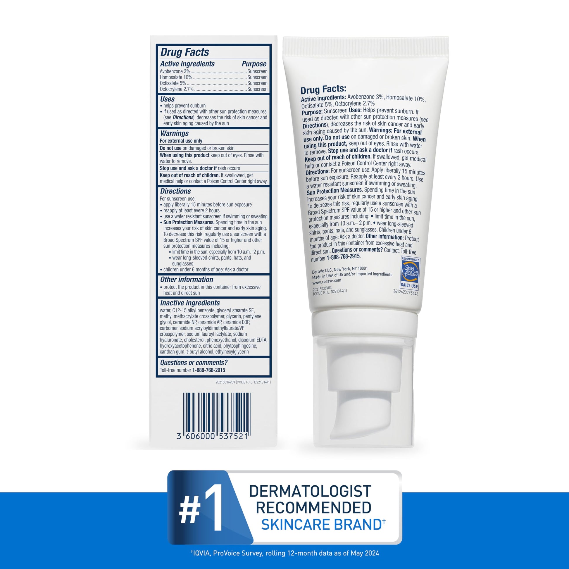 CeraVe - Hidratante facial con SPF 30, 1.7 onzas, loción facial ligera con ácido hialurónico, sin fragancia