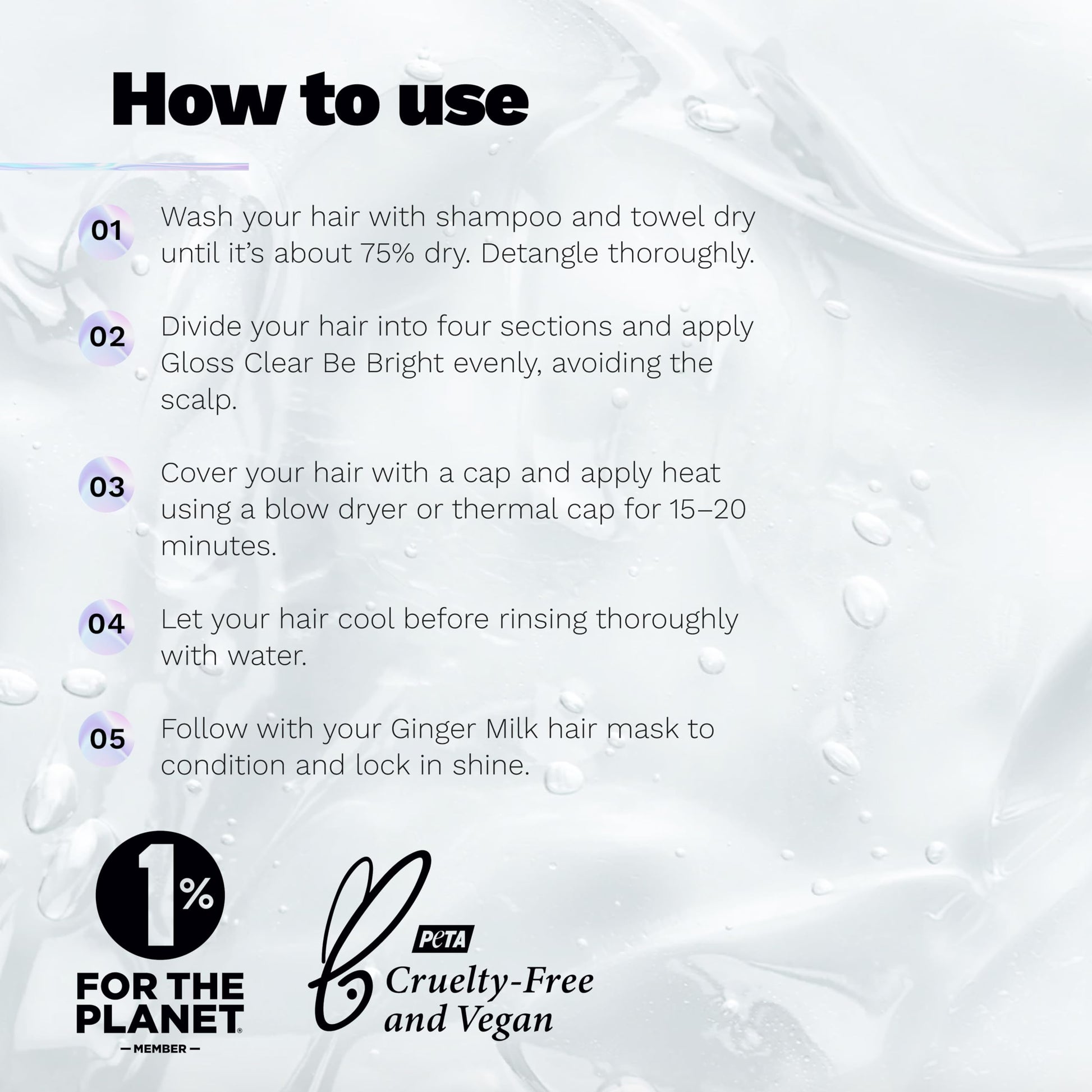Ginger Milk - Brillo de cabello con tratamiento para mejorar el color y brillo claro con ácido hialurónico, color semipermanente para cabello opaco y seco sin sulfato, BE BRIGHT 5 fl oz, 5.1 fl oz
