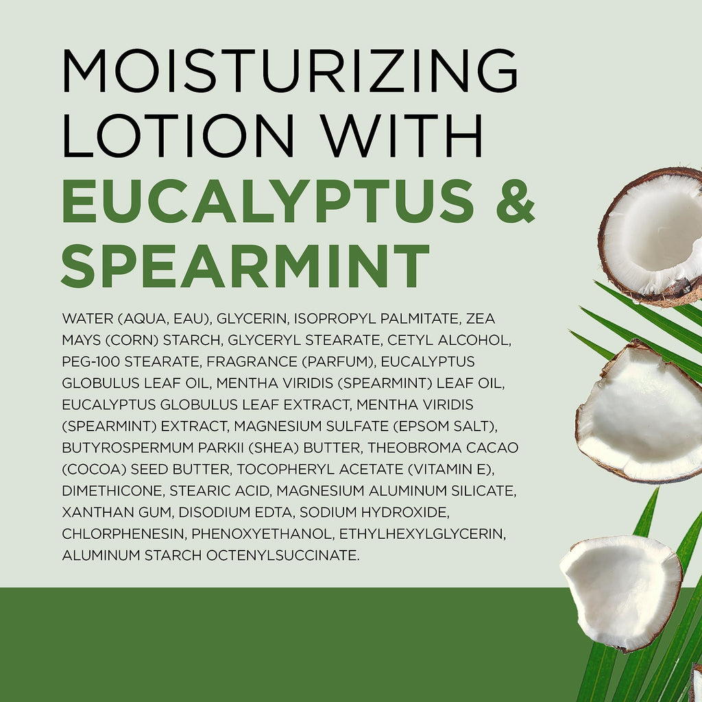 Dr Teal's - Loción corporal + 24 horas de Hidratación , eucalipto, menta verde y aceites esenciales, 18 onzas líquidas (paquete de 3)