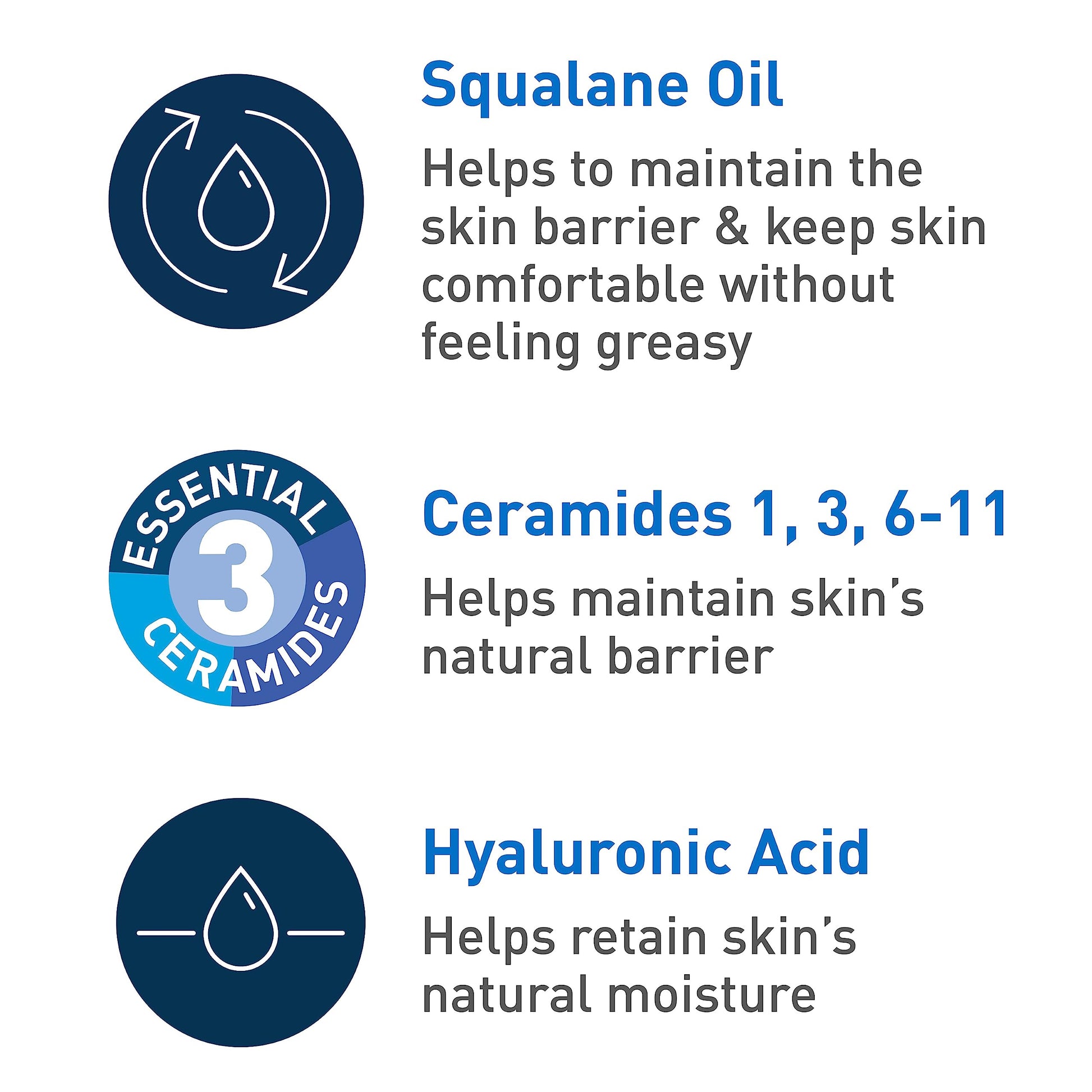 CeraVe - Limpiador hidratante de aceite espumoso, limpiador hidratante para cara y cuerpo, aceite de escualano + ácido hialurónico + ceramidas, para piel seca a muy seca, sin fragancia y sin residuos, 8