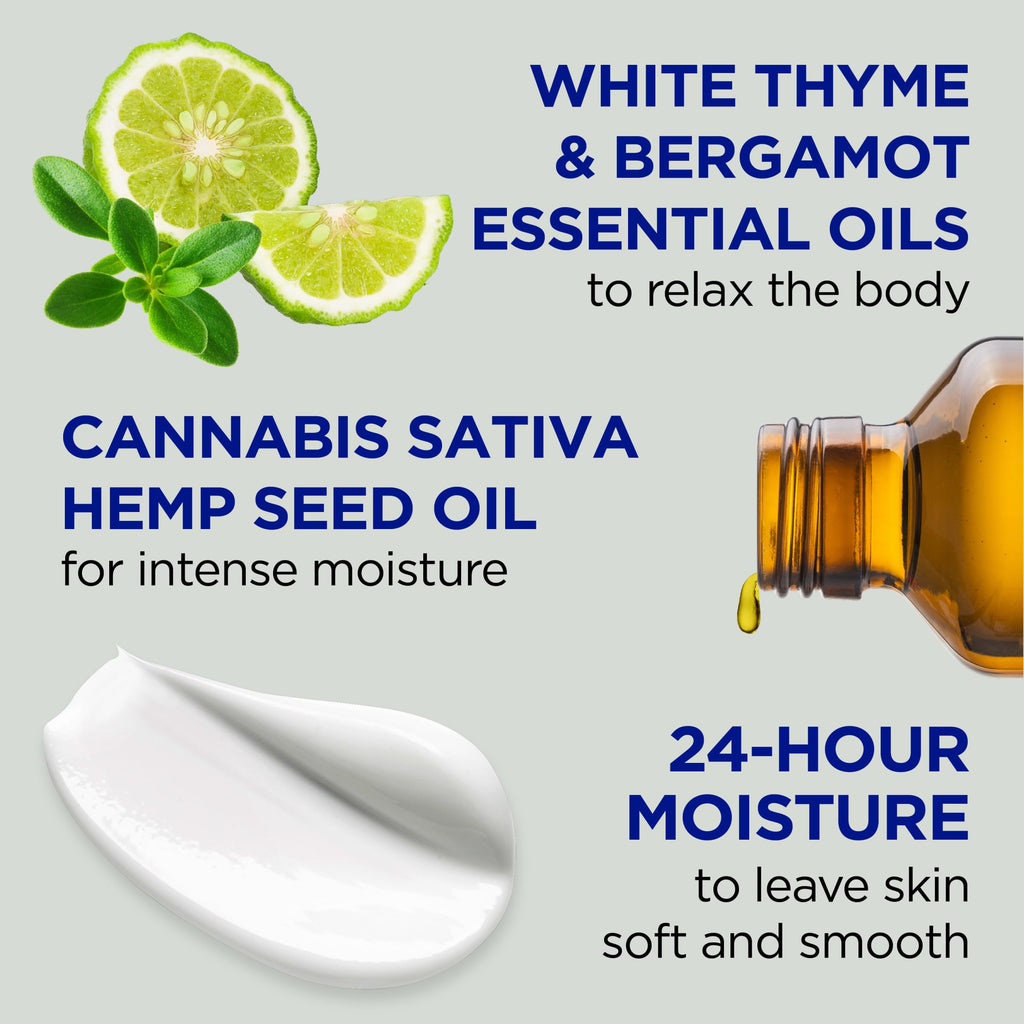 Dr Teal's - Loción corporal, aceite de semilla de cáñamo y aceites esenciales de cannabis sativa, 18 onzas (paquete de 3)