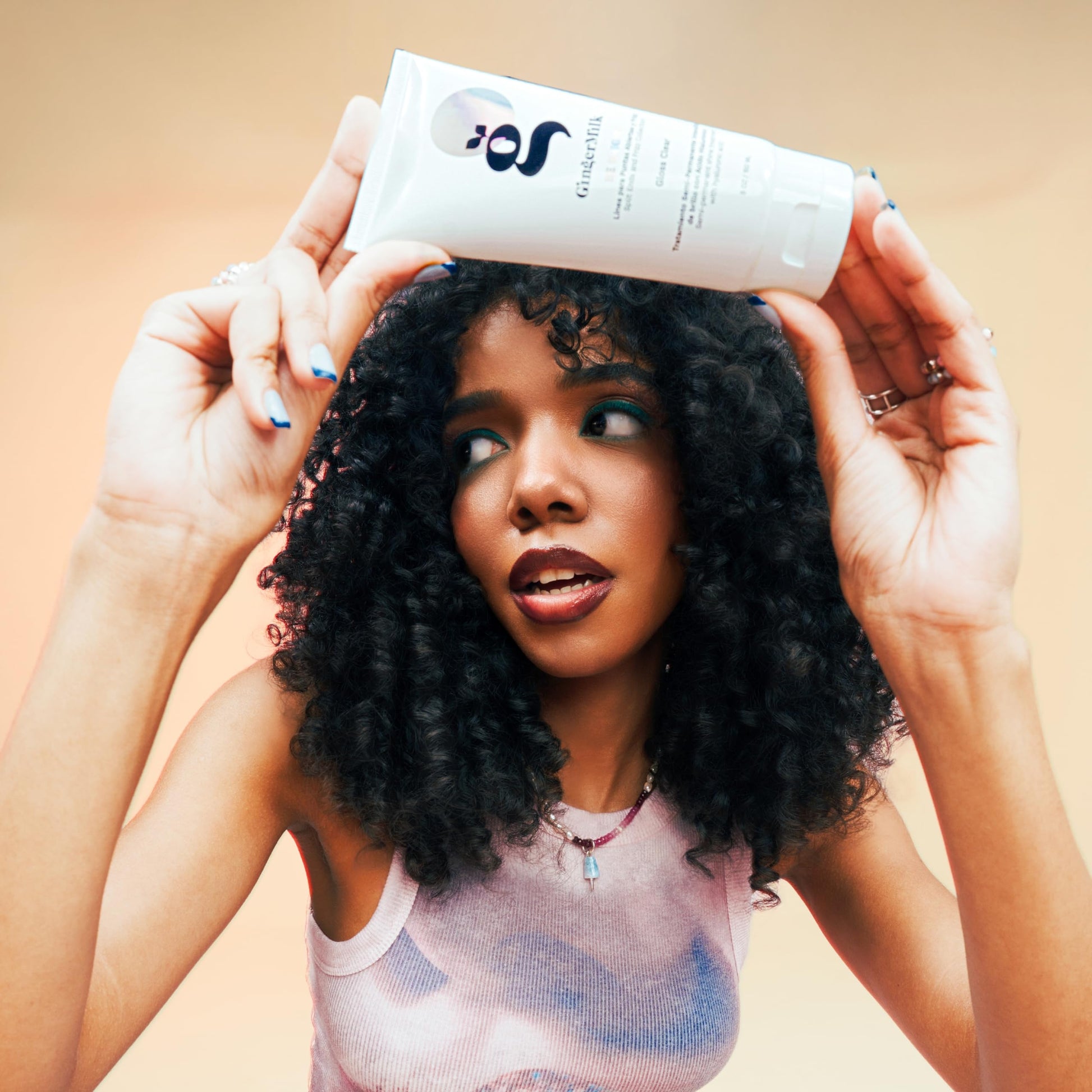 Ginger Milk - Brillo de cabello con tratamiento para mejorar el color y brillo claro con ácido hialurónico, color semipermanente para cabello opaco y seco sin sulfato, BE BRIGHT 5 fl oz, 5.1 fl oz