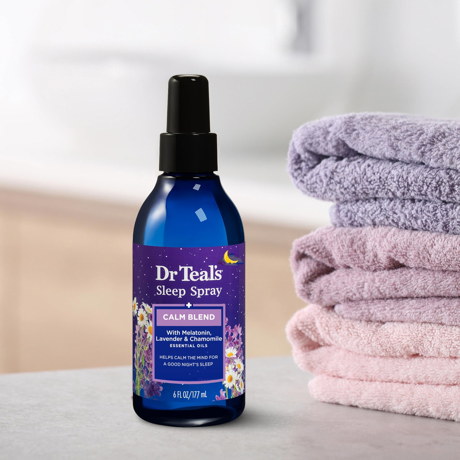 Dr Teal's - Spray para dormir con mezcla de melatonina y aceites esenciales, 6 onzas líquidas (paquete de 3)