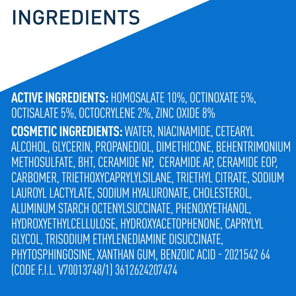 CeraVe AM Hydrating Facial Lotion with SPF 30, Oil-Free Facial Moisturizer with SPF, Formulated with Hyaluronic Acid, Niacinamide, and Ceramides, Non-Comedogenic, Broad Spectrum Sunscreen