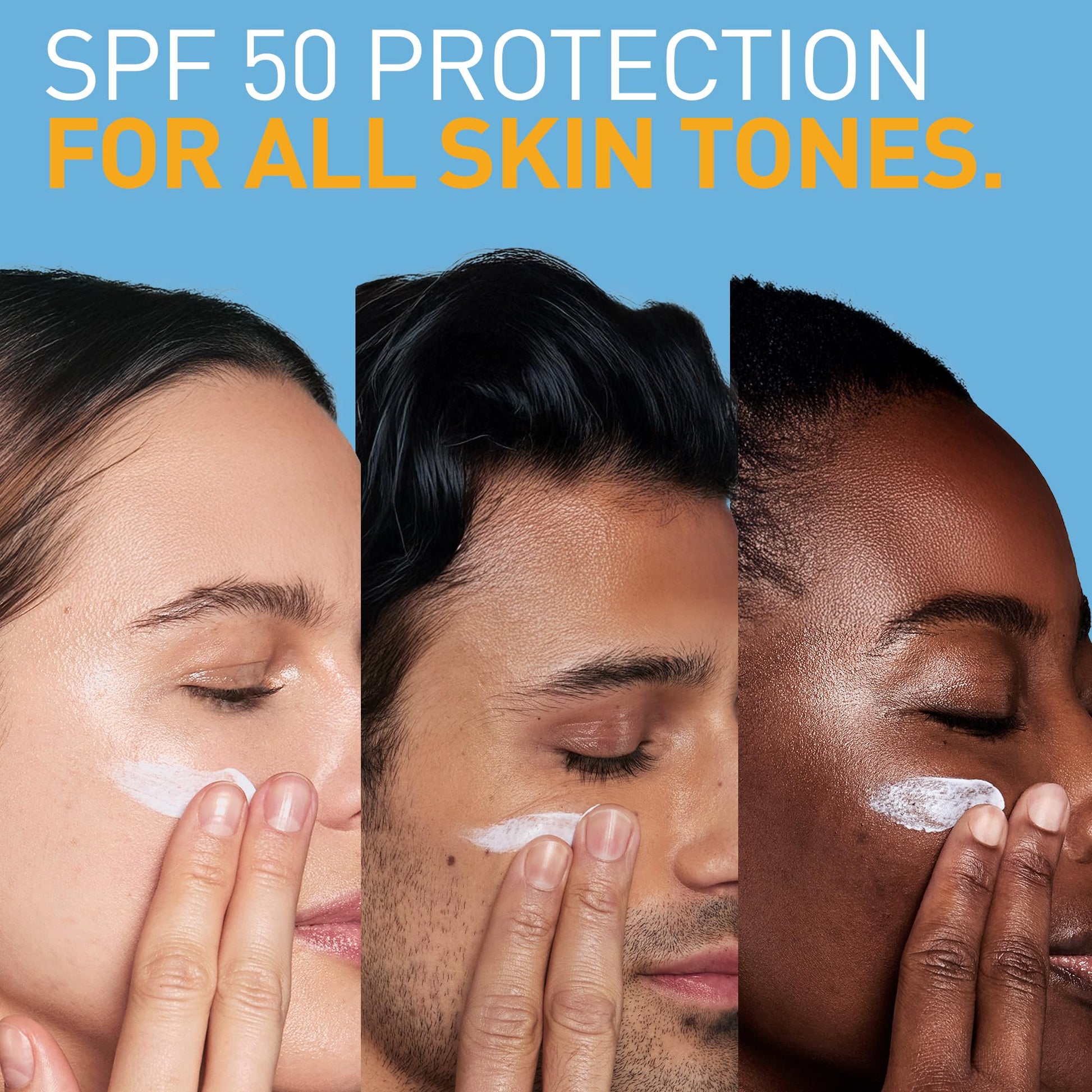 CeraVe - AM Loción hidratante facial SPF 50, hidratante facial con SPF, ácido hialurónico, niacinamida y ceramidas, no grasosa, se mezcla perfectamente sin manchas blancas, protector solar no comedogénico, 3 Oz