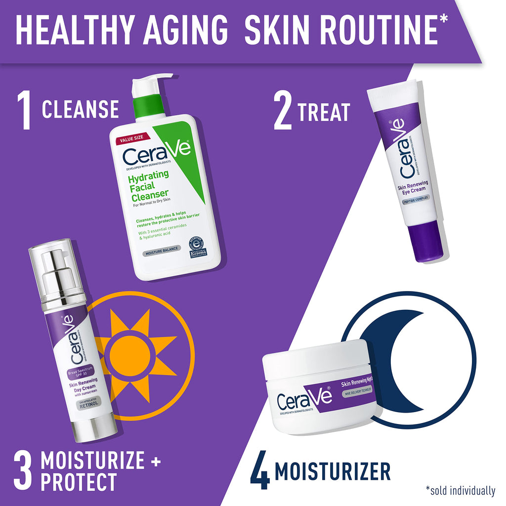 CeraVe - Crema renovadora para el contorno de ojos, antiarrugas, con péptidos, cafeína y niacinamida, para arrugas y patas de gallo, sin parabenos y probada por oftalmólogos