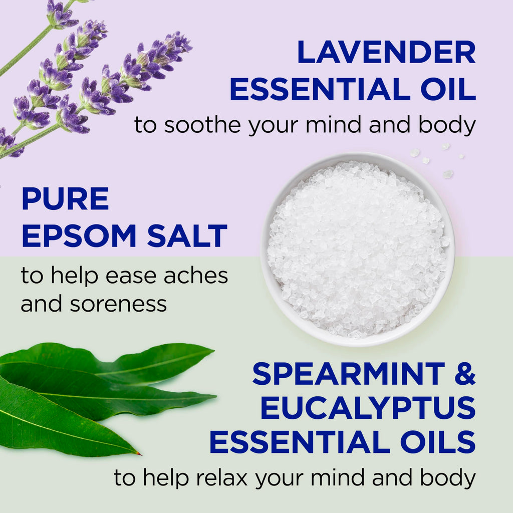 Dr Teal's - Paquete de sal pura de Epsom, lavanda y eucalipto, 3 libras (paquete de 2)