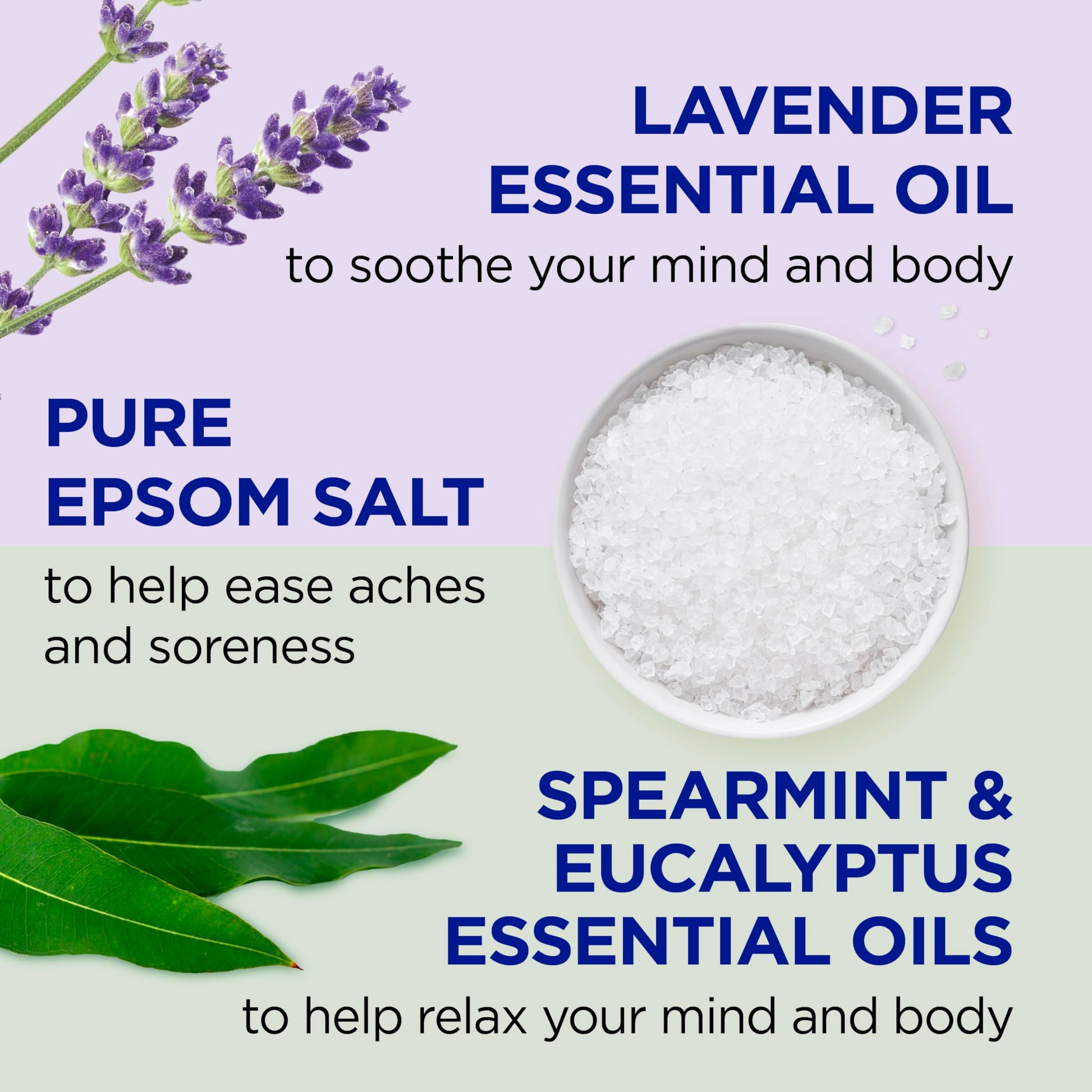 Dr Teal's - Paquete de sal pura de Epsom, lavanda y eucalipto, 3 libras (paquete de 2)