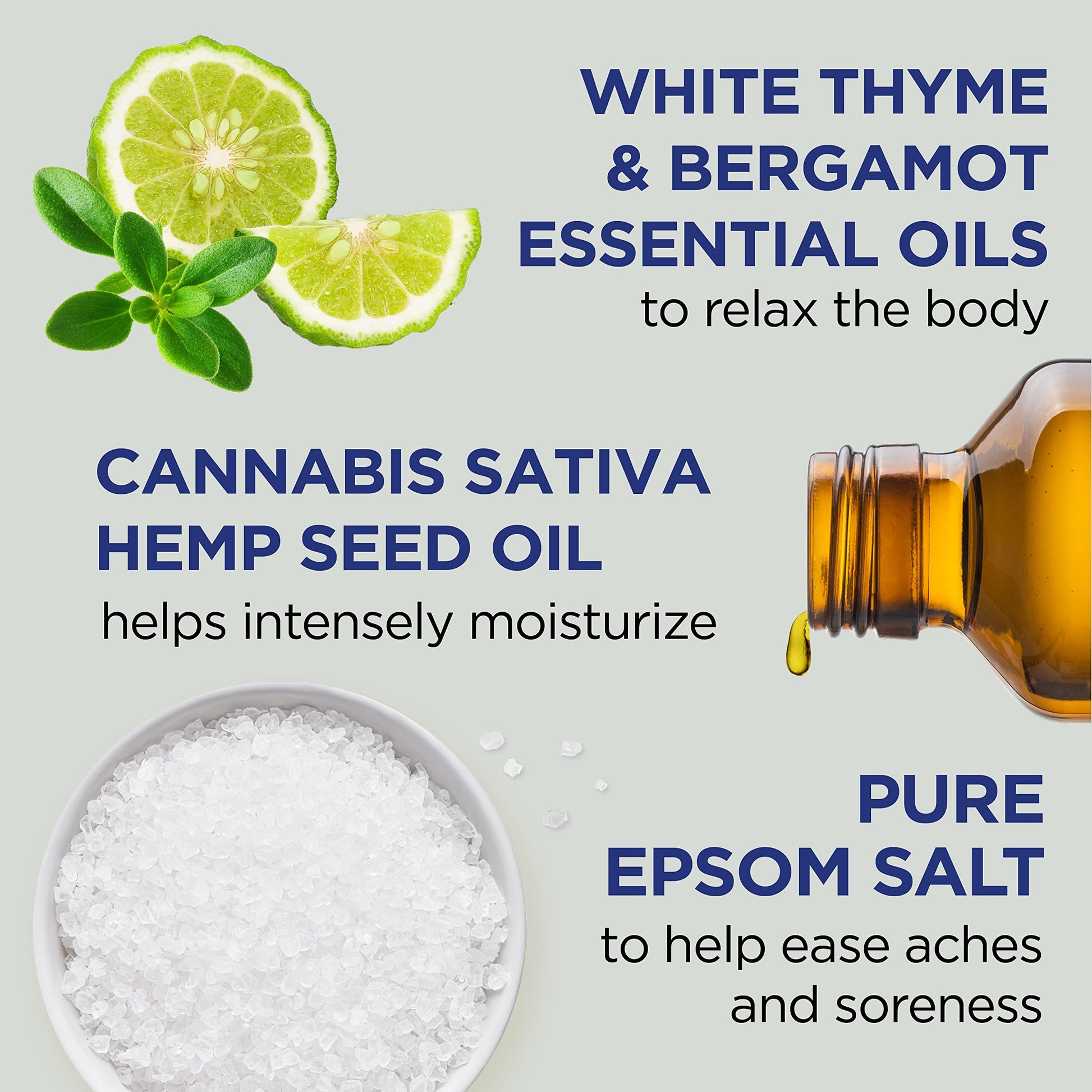 Dr Teal's - sales de Epsom Magnesium Soak, aceite de semilla de cáñamo de cannabis sativa, 3 libras (paquete de 4)