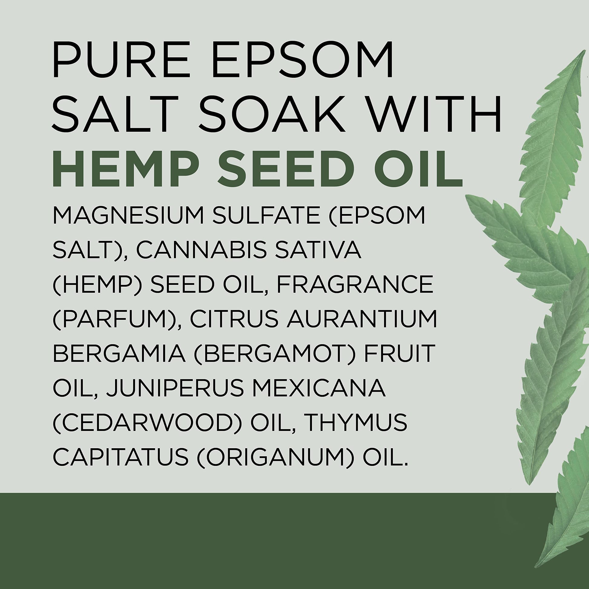 Dr Teal's - sales de Epsom Magnesium Soak, aceite de semilla de cáñamo de cannabis sativa, 3 libras (paquete de 4)