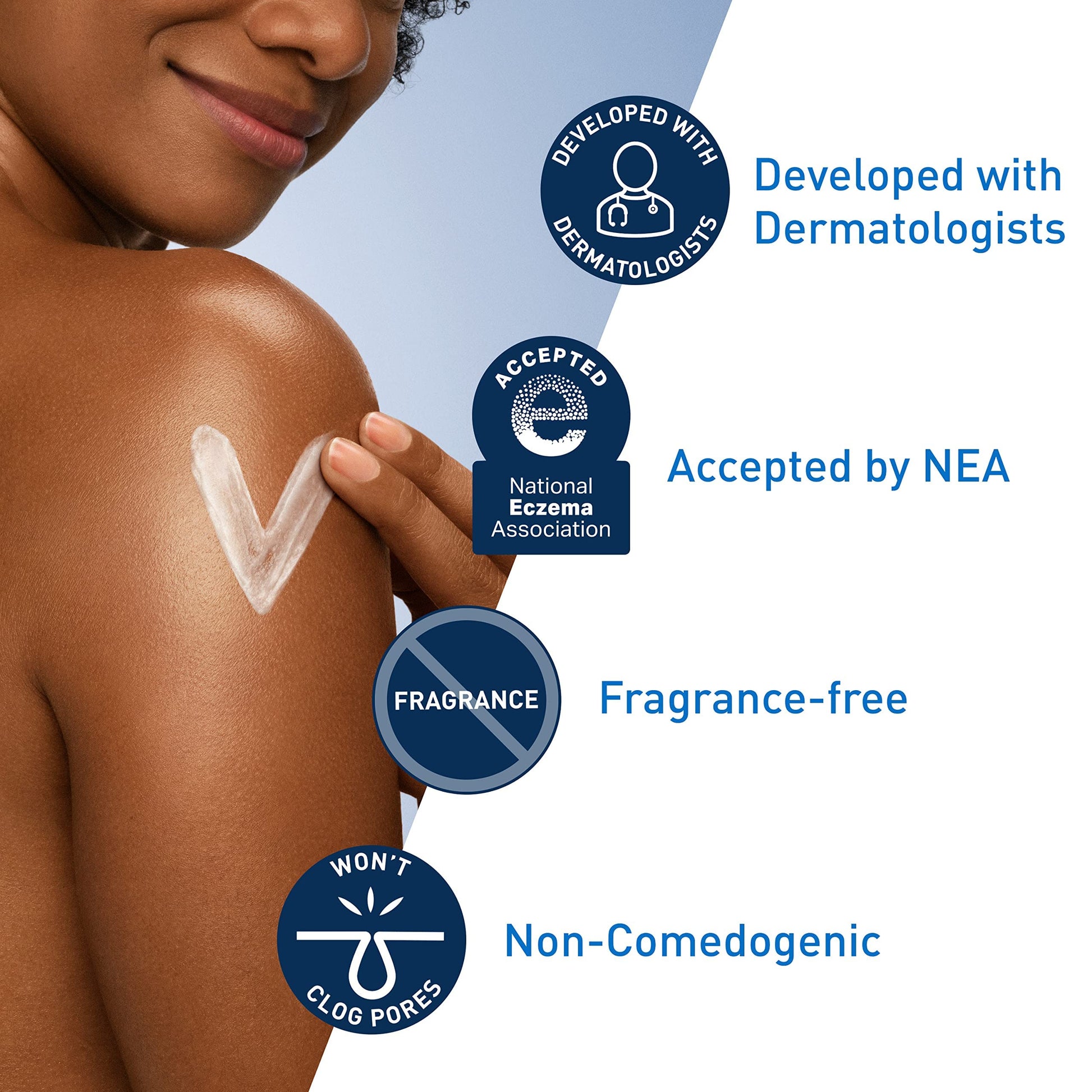 CeraVe - Crema hidratante para rostro y cuerpo para piel seca, con ácido hialurónico y ceramidas, de uso diario, sin aceite, sin fragancia, no comedogénica, 500 ml